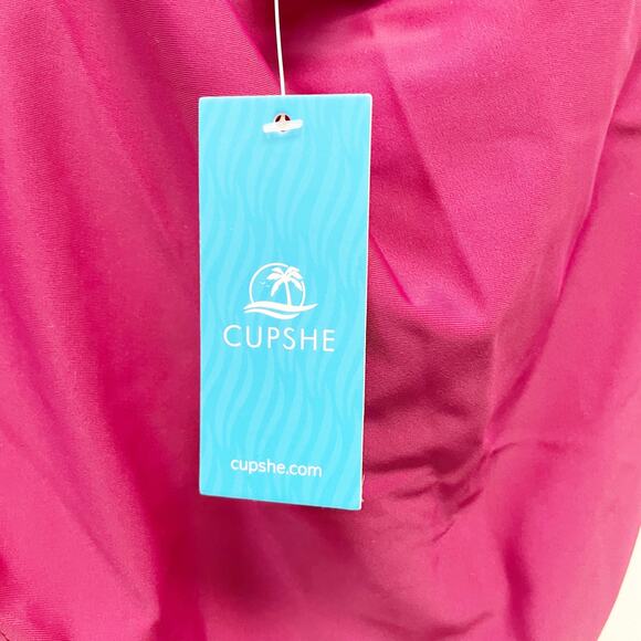 Cupshe Women's Plunge Halter Backless Ruched One Piece Swimsuit Purple Small - Picture 5 of 7